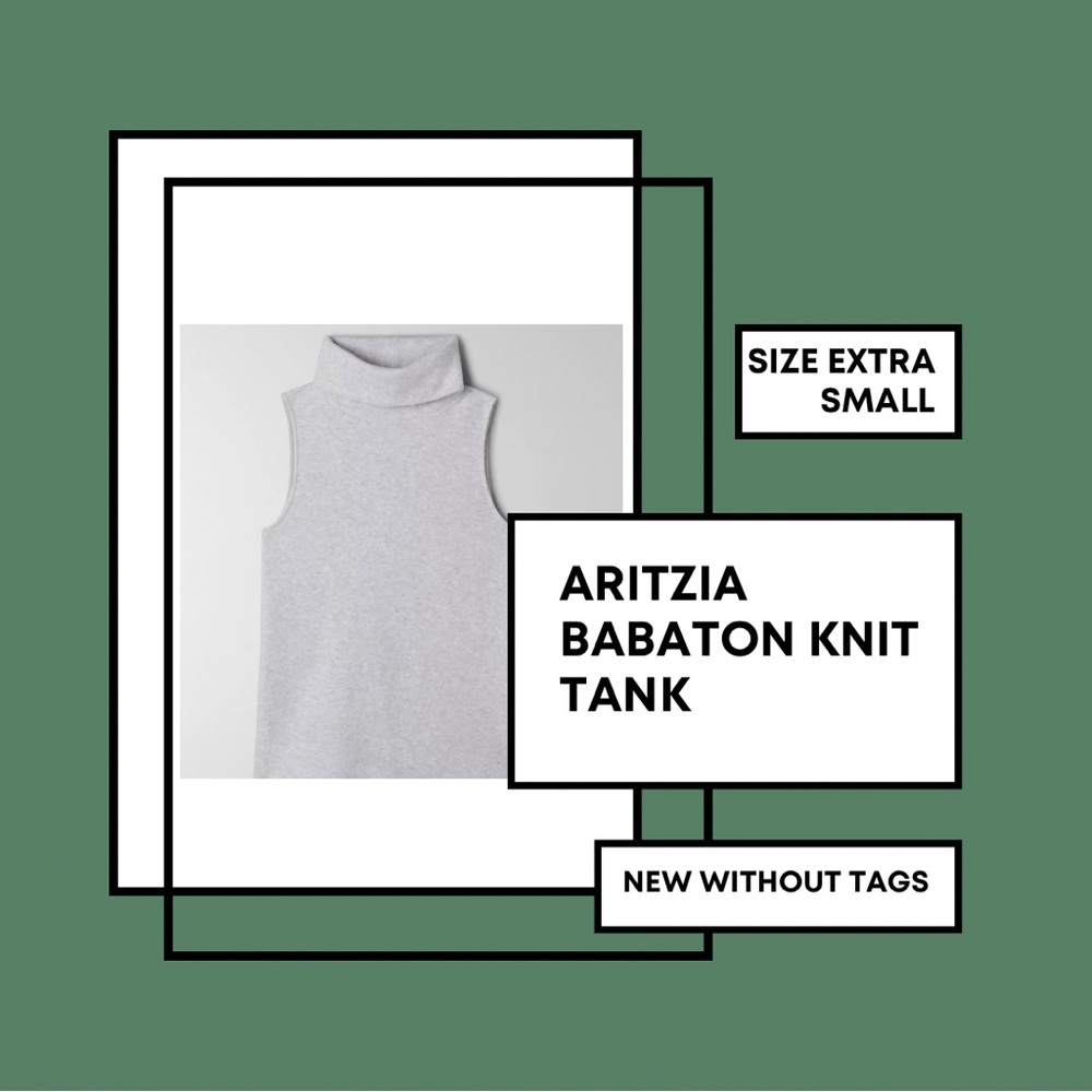 Aritzia-Sleeveless Mock Neck Top – Heather Grey